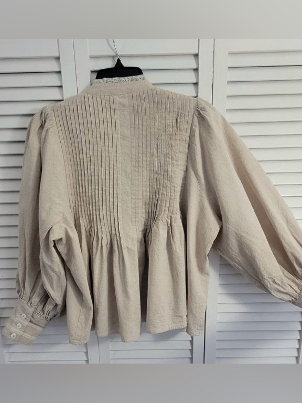Vintage Mani Linen Peasant Top Size M - Picture 5 of 10